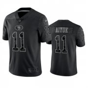 Wholesale Cheap Men's San Francisco 49ers #11 Brandon Aiyuk Black Reflective Limited Stitched Football Jersey