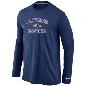 Wholesale Cheap Nike Baltimore Ravens Heart & Soul Long Sleeve T-Shirt Dark Blue