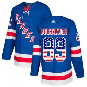 Wholesale Cheap Adidas Rangers #89 Pavel Buchnevich Royal Blue Home Authentic USA Flag Stitched NHL Jersey