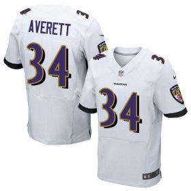 Wholesale Cheap Nike Ravens #34 Anthony Averett White Men\'s Stitched NFL New Elite Jersey