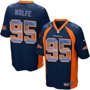 Wholesale Cheap Nike Broncos #95 Derek Wolfe Navy Blue Alternate Men's Stitched NFL Limited Strobe Jersey