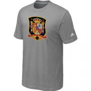 Wholesale Cheap Adidas Spain 2014 World Short Sleeves Soccer T-Shirt Light Grey