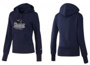 Wholesale Cheap Women's New England Patriots Authentic Logo Pullover Hoodie Blue