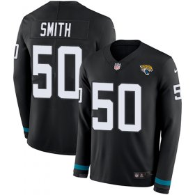 Wholesale Cheap Nike Jaguars #50 Telvin Smith Black Team Color Men\'s Stitched NFL Limited Therma Long Sleeve Jersey