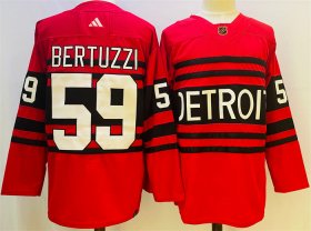 Wholesale Cheap Men\'s Detroit Red Wings #59 Tyler Bertuzzi Red 2022-23 Reverse Retro Stitched Jersey