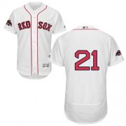 Wholesale Cheap Red Sox #21 Roger Clemens White Flexbase Authentic Collection 2018 World Series Stitched MLB Jersey