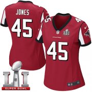 Wholesale Cheap Nike Falcons #45 Deion Jones Red Team Color Super Bowl LI 51 Women's Stitched NFL Elite Jersey