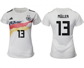 Wholesale Cheap Women\'s Germany #13 Muller White Home Soccer Country Jersey