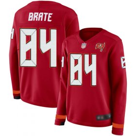 Wholesale Cheap Nike Buccaneers #84 Cameron Brate Red Team Color Women\'s Stitched NFL Limited Therma Long Sleeve Jersey
