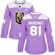 Wholesale Cheap Adidas Golden Knights #81 Jonathan Marchessault Purple Authentic Fights Cancer Women's Stitched NHL Jersey