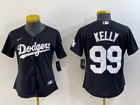 Cheap Women\'s Los Angeles Dodgers #99 Joe Kelly Black Stitched Cool Base Nike Jersey