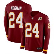 Wholesale Cheap Nike Redskins #24 Josh Norman Burgundy Red Team Color Men's Stitched NFL Limited Therma Long Sleeve Jersey