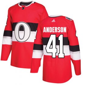 Wholesale Cheap Adidas Senators #41 Craig Anderson Red Authentic 2017 100 Classic Stitched Youth NHL Jersey