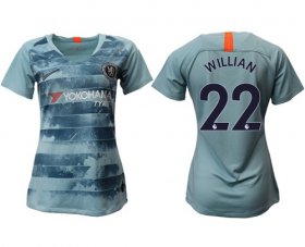 Wholesale Cheap Women\'s Chelsea #22 Willian Third Soccer Club Jersey