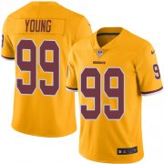 Wholesale Cheap Nike Redskins #99 Chase Young Gold Men's Stitched NFL Limited Rush Jersey