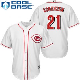 Wholesale Cheap Reds #21 Michael Lorenzen White Cool Base Stitched Youth MLB Jersey
