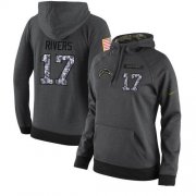 Wholesale Cheap NFL Women's Nike Los Angeles Chargers #17 Philip Rivers Stitched Black Anthracite Salute to Service Player Performance Hoodie