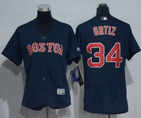 Wholesale Cheap Red Sox #34 David Ortiz Navy Blue Flexbase Authentic Women\'s Stitched MLB Jersey