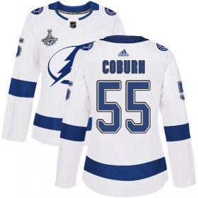Cheap Adidas Lightning #55 Braydon Coburn White Road Authentic Women\'s 2020 Stanley Cup Champions Stitched NHL Jersey
