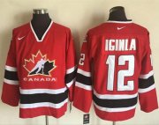 Wholesale Cheap Team CA. #12 Jarome Iginla Red/Black 2002 Olympic Nike Throwback Stitched NHL Jersey