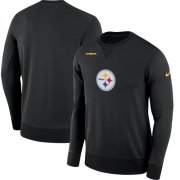 Wholesale Cheap Men's Pittsburgh Steelers Nike Black Sideline Team Logo Performance Sweatshirt