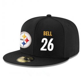 Wholesale Cheap Pittsburgh Steelers #26 Le\'Veon Bell Snapback Cap NFL Player Black with White Number Stitched Hat