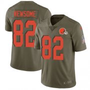 Wholesale Cheap Nike Browns #82 Ozzie Newsome Olive Men's Stitched NFL Limited 2017 Salute To Service Jersey