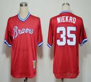 Wholesale Cheap Mitchell And Ness 1980 Braves #35 Phil Niekro Red Stitched MLB Jersey