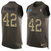 Wholesale Cheap Nike Lions #42 Devon Kennard Green Men's Stitched NFL Limited Salute To Service Tank Top Jersey