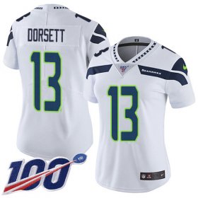 Wholesale Cheap Nike Seahawks #13 Phillip Dorsett White Women\'s Stitched NFL 100th Season Vapor Untouchable Limited Jersey