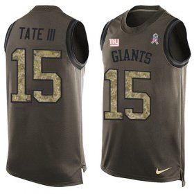 Wholesale Cheap Nike Giants #15 Golden Tate Green Men\'s Stitched NFL Limited Salute To Service Tank Top Jersey