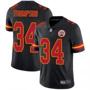 Wholesale Cheap Nike Chiefs #34 Darwin Thompson Black Men's Stitched NFL Limited Rush Jersey