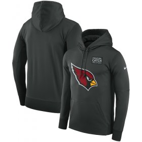 Wholesale Cheap NFL Men\'s Arizona Cardinals Nike Anthracite Crucial Catch Performance Pullover Hoodie