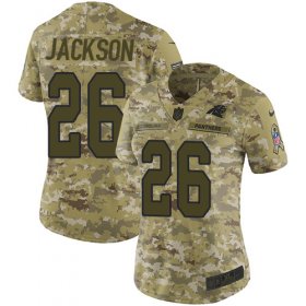 Wholesale Cheap Nike Panthers #26 Donte Jackson Camo Women\'s Stitched NFL Limited 2018 Salute to Service Jersey