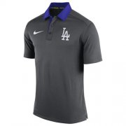 Wholesale Cheap Men's Los Angeles Dodgers Nike Anthracite Authentic Collection Dri-FIT Elite Polo