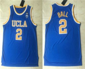 Wholesale Cheap Men\'s UCLA Bruins #2 Lonzo Ball Blue College Basketball Swingman Stitched Jersey