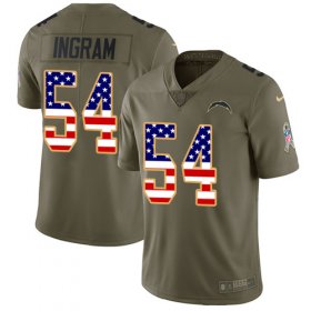 Wholesale Cheap Nike Chargers #54 Melvin Ingram Olive/USA Flag Youth Stitched NFL Limited 2017 Salute to Service Jersey