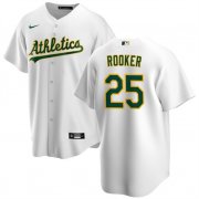 Cheap Men's Oakland Athletics #25 Brent Rooker White Cool Base Stitched Jersey