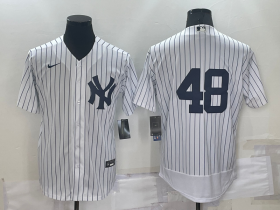 Wholesale Cheap Men\'s New York Yankees #48 Anthony Rizzo White No Name Stitched MLB Flex Base Nike Jersey