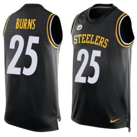 Wholesale Cheap Nike Steelers #25 Artie Burns Black Team Color Men\'s Stitched NFL Limited Tank Top Jersey