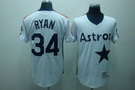 Wholesale Cheap Mitchell and Ness Astros #34 Nolan Ryan Stitched White Throwback MLB Jersey