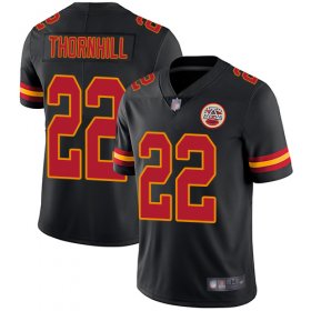 Wholesale Cheap Nike Chiefs #22 Juan Thornhill Black Men\'s Stitched NFL Limited Rush Jersey