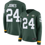 Wholesale Cheap Nike Packers #24 Josh Jones Green Team Color Women's Stitched NFL Limited Therma Long Sleeve Jersey