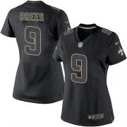 Wholesale Cheap Nike Saints #9 Drew Brees Black Impact Women's Stitched NFL Limited Jersey