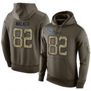 Wholesale Cheap NFL Men's Nike Tennessee Titans #82 Delanie Walker Stitched Green Olive Salute To Service KO Performance Hoodie