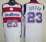 Wholesale Cheap Washington Bullets #23 Michael Jordan White Swingman Throwback Jersey
