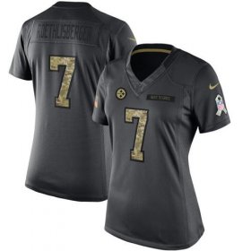 Wholesale Cheap Nike Steelers #7 Ben Roethlisberger Black Women\'s Stitched NFL Limited 2016 Salute to Service Jersey