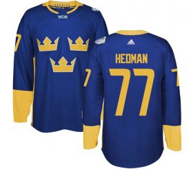 Wholesale Cheap Team Sweden #77 Victor Hedman Blue 2016 World Cup Stitched NHL Jersey
