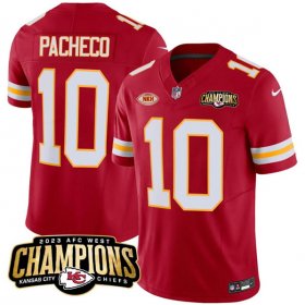 Cheap Men\'s Kansas City Chiefs #10 Isiah Pacheco Red 2023 F.U.S.E. AFC West Champions With NKH Patch Vapor Untouchable Limited Football Stitched Jersey