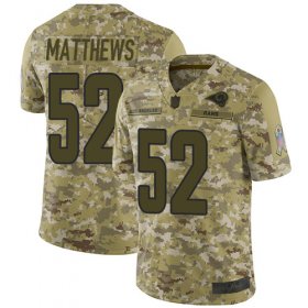 Wholesale Cheap Nike Rams #52 Clay Matthews Camo Men\'s Stitched NFL Limited 2018 Salute To Service Jersey